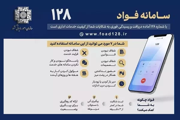 آغاز فرآیند تماس بازخورد از شهروندان پس از اتمام رسیدگی به شکایات در سامانه فواد 128